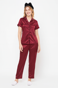 Satin Pajama Set – Bordeaux